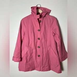 Appleseeds Women Jacket Windbreaker Rain Coat Lined Pink Hoodcore Outdoor Cotton